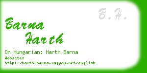 barna harth business card